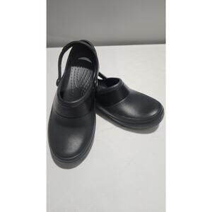 Crocs Mercy Work Clog Womens 8 Black Slip Resistant Slip On Comfort Shoe 10876